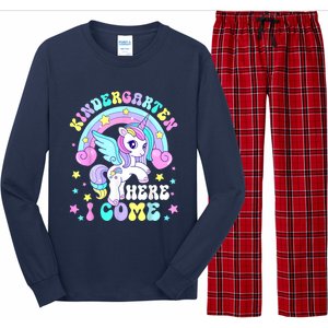 Cute Unicorn Kindergarten Here I Come Happy First Day School Long Sleeve Pajama Set