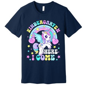 Cute Unicorn Kindergarten Here I Come Happy First Day School Premium T-Shirt