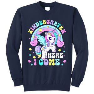 Cute Unicorn Kindergarten Here I Come Happy First Day School Tall Sweatshirt