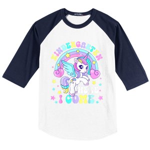 Cute Unicorn Kindergarten Here I Come Happy First Day School Baseball Sleeve Shirt