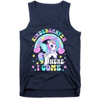 Cute Unicorn Kindergarten Here I Come Happy First Day School Tank Top