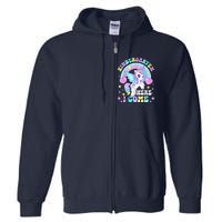 Cute Unicorn Kindergarten Here I Come Happy First Day School Full Zip Hoodie