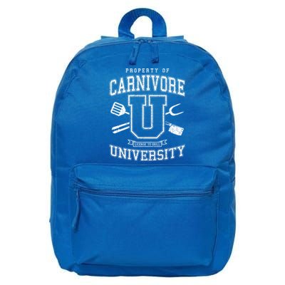 Carnivore University License To Grill Vintage Bbq Varsity Funny Gift 16 in Basic Backpack