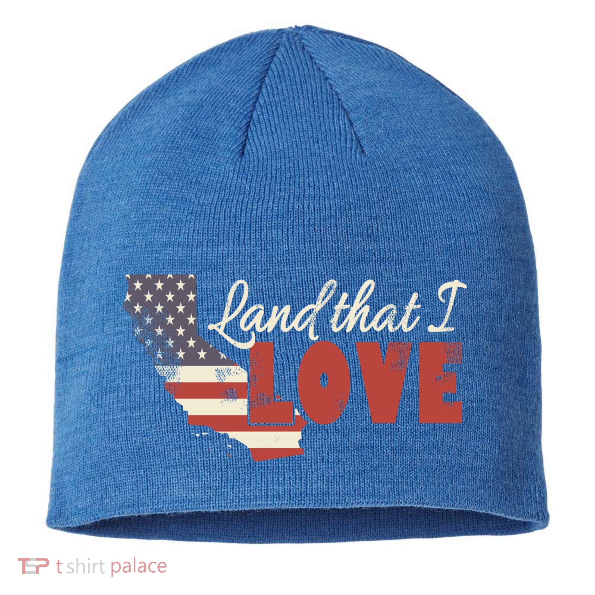 California Usa Land That I Love Patriotic July 4th Gift Sustainable Beanie