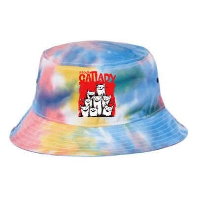 Cats Unleashed Love Joyful Expressions Proud Cat Lady Tie Dye Newport Bucket Hat