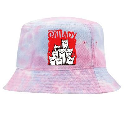 Cats Unleashed Love Joyful Expressions Proud Cat Lady Tie-Dyed Bucket Hat