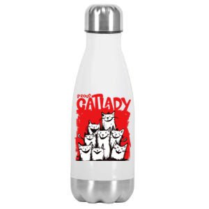 Cats Unleashed Love Joyful Expressions Proud Cat Lady Stainless Steel Insulated Water Bottle