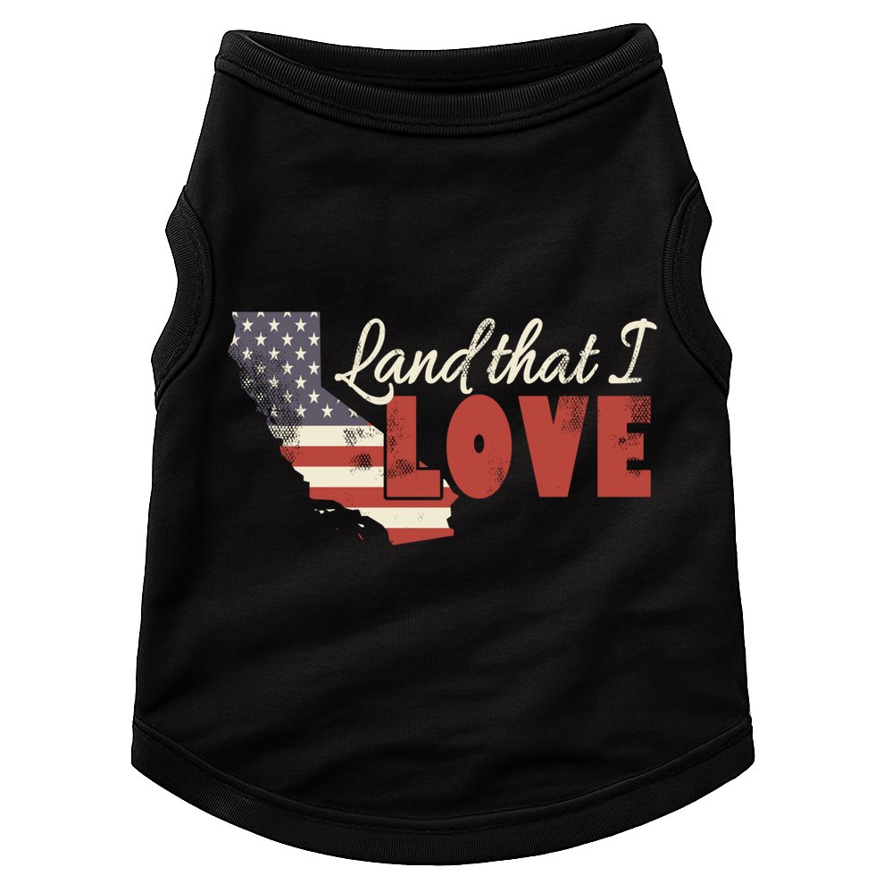 California Usa Land That I Love Patriotic July 4th Gift Doggie Tank