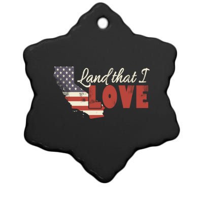 California Usa Land That I Love Patriotic July 4th Gift Ceramic Star Ornament