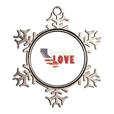 California Usa Land That I Love Patriotic July 4th Gift Metallic Star Ornament