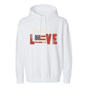 Colorado Usa Land That I Love Patriotic Gift Garment-Dyed Fleece Hoodie