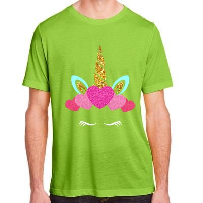 Cute Unicorn Lover With Hearts Crown Valentines Day Cute Gift Adult ChromaSoft Performance T-Shirt