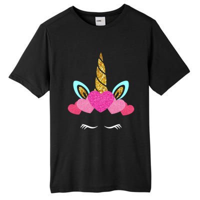 Cute Unicorn Lover With Hearts Crown Valentines Day Cute Gift Tall Fusion ChromaSoft Performance T-Shirt