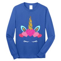 Cute Unicorn Lover With Hearts Crown Valentines Day Cute Gift Long Sleeve Shirt