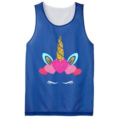 Cute Unicorn Lover With Hearts Crown Valentines Day Cute Gift Mesh Reversible Basketball Jersey Tank