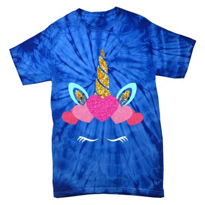 Cute Unicorn Lover With Hearts Crown Valentines Day Cute Gift Tie-Dye T-Shirt