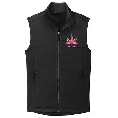 Cute Unicorn Lover With Hearts Crown Valentines Day Cute Gift Collective Smooth Fleece Vest