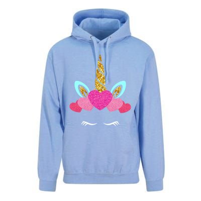 Cute Unicorn Lover With Hearts Crown Valentines Day Cute Gift Unisex Surf Hoodie