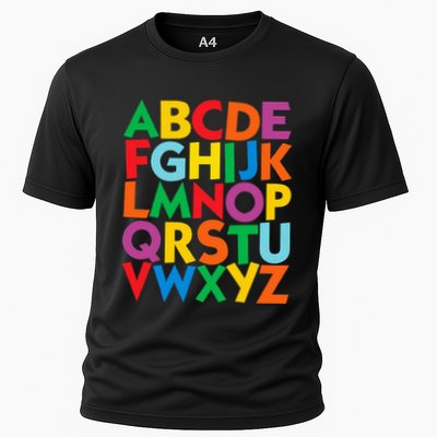 Colorful Uppercase Letters Alphabet Learn Abcs Performance Shirt