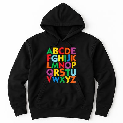 Colorful Uppercase Letters Alphabet Learn Abcs Hoodie