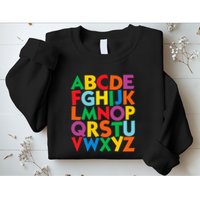 Colorful Uppercase Letters Alphabet Learn Abcs Sweatshirt