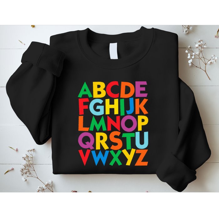 Colorful Uppercase Letters Alphabet Learn Abcs Sweatshirt