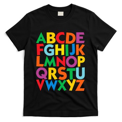 Colorful Uppercase Letters Alphabet Learn Abcs T-Shirt