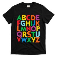 Colorful Uppercase Letters Alphabet Learn Abcs T-Shirt