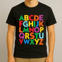 Colorful Uppercase Letters Alphabet Learn Abcs T-Shirt