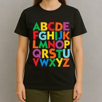 Colorful Uppercase Letters Alphabet Learn Abcs T-Shirt