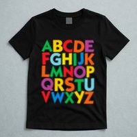 Colorful Uppercase Letters Alphabet Learn Abcs T-Shirt