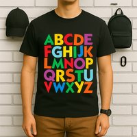 Colorful Uppercase Letters Alphabet Learn Abcs T-Shirt