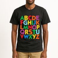 Colorful Uppercase Letters Alphabet Learn Abcs Tall T-Shirt