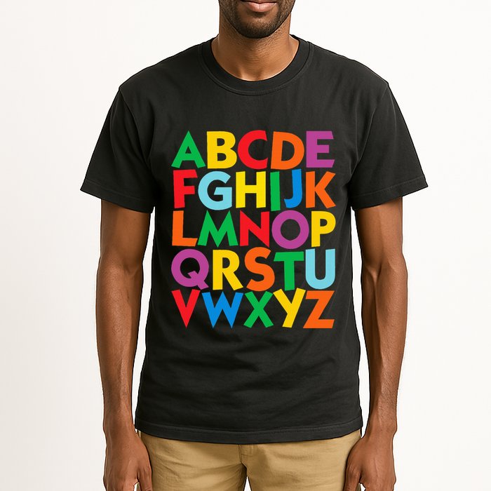 Colorful Uppercase Letters Alphabet Learn Abcs Tall T-Shirt