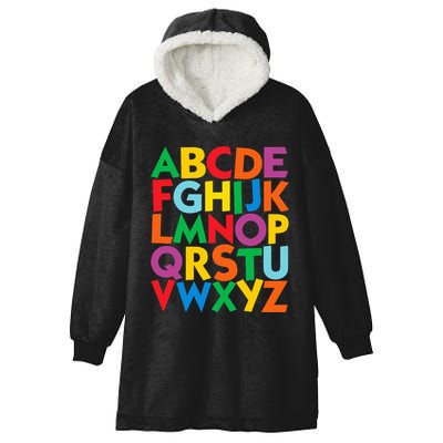 Colorful Uppercase Letters Alphabet Learn Abcs Hooded Wearable Blanket