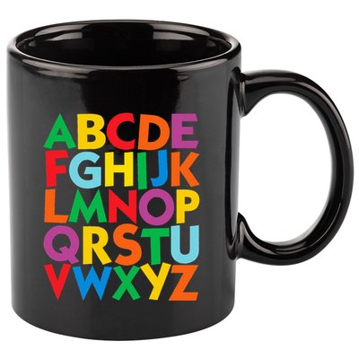Colorful Uppercase Letters Alphabet Learn Abcs 11oz C Handle Ceramic Mug