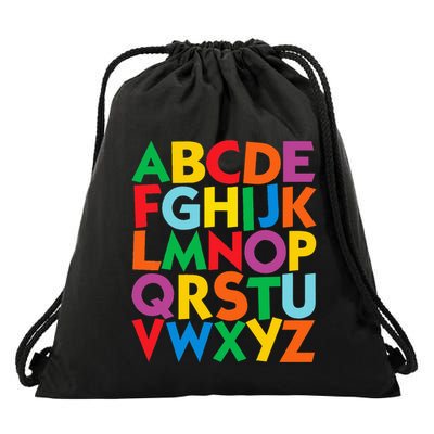 Colorful Uppercase Letters Alphabet Learn Abcs Drawstring Bag