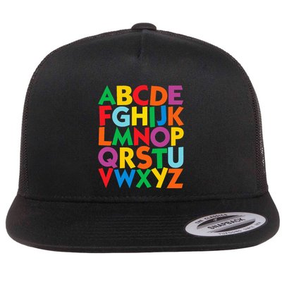 Colorful Uppercase Letters Alphabet Learn Abcs Flatbill Hat