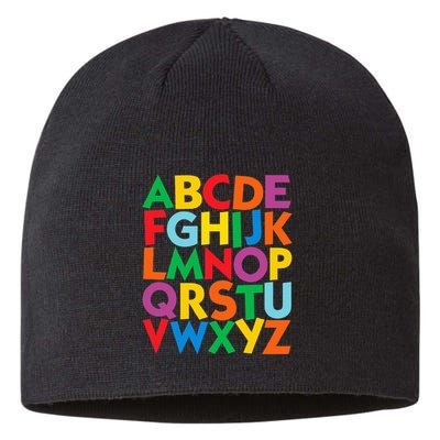 Colorful Uppercase Letters Alphabet Learn Abcs Sustainable Beanie