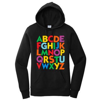Colorful Uppercase Letters Alphabet Learn Abcs Women's Pullover Hoodie