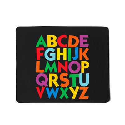 Colorful Uppercase Letters Alphabet Learn Abcs Mousepad