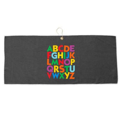 Colorful Uppercase Letters Alphabet Learn Abcs Large Microfiber Waffle Golf Towel