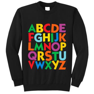 Colorful Uppercase Letters Alphabet Learn Abcs Tall Sweatshirt