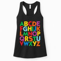 Colorful Uppercase Letters Alphabet Learn Abcs Womens Tank Top