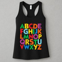 Colorful Uppercase Letters Alphabet Learn Abcs Womens Tank Top