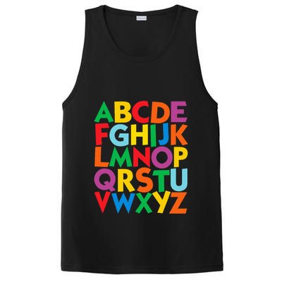 Colorful Uppercase Letters Alphabet Learn Abcs PosiCharge Competitor Tank