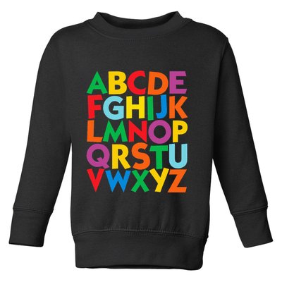 Colorful Uppercase Letters Alphabet Learn Abcs Toddler Sweatshirt
