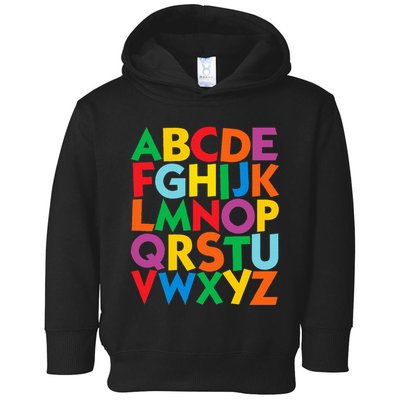 Colorful Uppercase Letters Alphabet Learn Abcs Toddler Hoodie