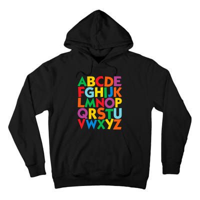 Colorful Uppercase Letters Alphabet Learn Abcs Tall Hoodie