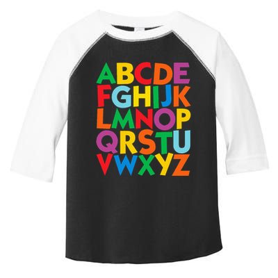 Colorful Uppercase Letters Alphabet Learn Abcs Toddler Fine Jersey T-Shirt